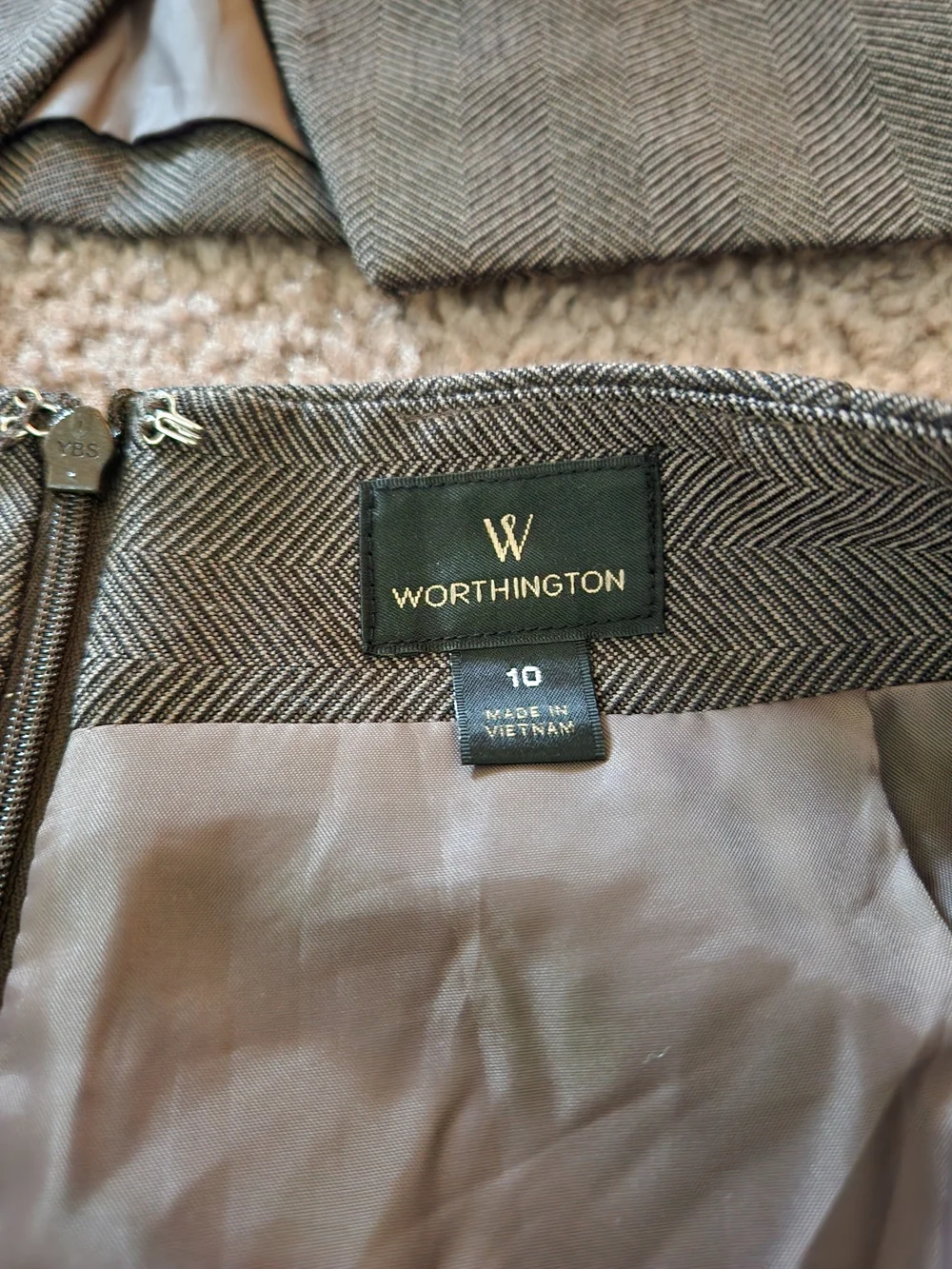 Worthington Women's Brown Tailored Blazer & Skirt Suit